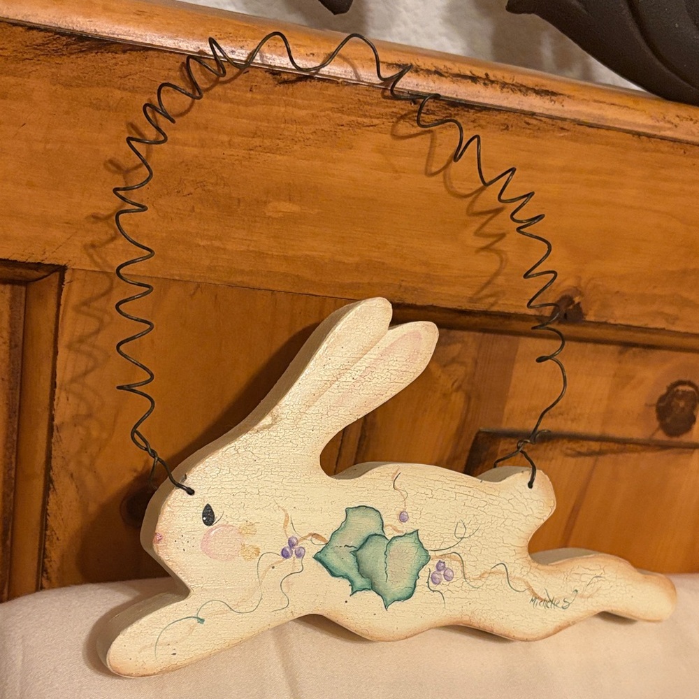 Handcrafted Cream Bunny Wall Decor